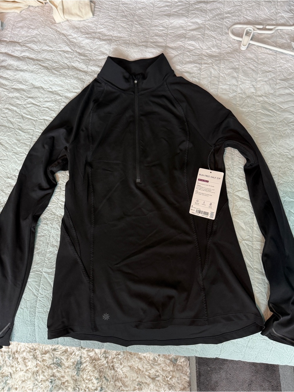 Athleta Black Quarter-Zip Pullover NWT